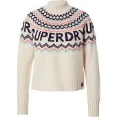 Superdry für Damen. W6110555A Fairisle Pullover beige (L), Lässig, Acryl