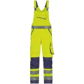 Dassy Malmedy Warnschutz Latzhose mit Kniepolstertaschen - neongelb/dunkelblau - 52-5cm
