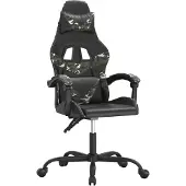 vidaXL Gaming-Stuhl Drehbar Schwarz und Tarnfarben Kunstleder