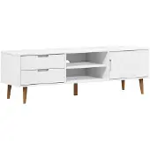 vidaXL TV-Schrank MOLDE Weiß 158x40x49 cm Massivholz Kiefer