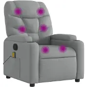 vidaXL Massagesessel Hellgrau Stoff