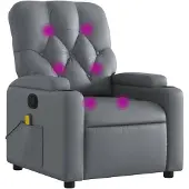 vidaXL Massagesessel Grau Kunstleder