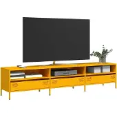 vidaXL TV-Schrank Senfgelb 202x39x43,5 cm Kaltgewalzter Stahl