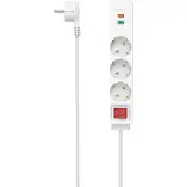 Hama 00223185, 1,4 m, Drinnen, Abgewinkelt, 1,5 mm², Weiß, 3 AC-Ausgänge