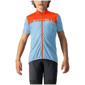 Castelli Kurzarm Fahrradtrikot - NEO PROLOGO - Hellblau/Orange 6Y