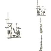 vidaXL Katzen-Kratzbaum mit Sisal-Kratzsäulen 230 - 250 cm Grau - Kratzbäume