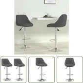 The Living Store Barhocker 2 Stk. Dunkelgrau Samt