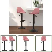 The Living Store Barhocker 2 Stk. Rosa Samt