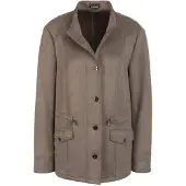 Goldner Jackenblazer "Kurzgröße Blazer in weicher Velourslederoptik", Damen, Gr. 22, beige (taupe), Obermaterial: 100% Polyester PES., normal, Sonstiges, Blazer Jackenblazer, Ohne