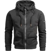 Alessandro Salvarini Sweatjacke "Herren Sweatjacke AS293", Herren, Gr. M, grau (dunkelgrau), Obermaterial: 65% Baumwolle CO. 35% Polyester PES., Sweatjacken Sweatjacke