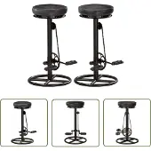 The Living Store Barhocker 2 Stk. Schwarz Echtes Ziegenleder