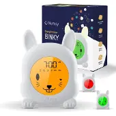 Numsy Schlaftrainer Binky mit Uhr, beruhigenden Geräuschen, Nachtlicht und Hasendesign