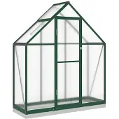vidaXL Gewächshaus mit Fundamentrahmen Grün 169x58x202 cm Aluminimum