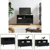 The Living Store TV-Schrank Schwarz 80x36x50 cm Holzwerkstoff