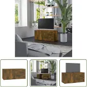 The Living Store TV-Schrank Räuchereiche 80x34x36 cm Holzwerkstoff