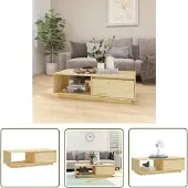 The Living Store Couchtisch 110x50x33,5 cm Massivholz Kiefer