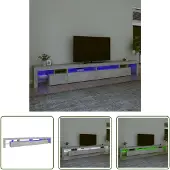 The Living Store TV-Schrank mit LED-Leuchten Betongrau 290x36,5x40 cm