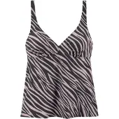 LASCANA Bügel-Tankini-Top "Kaa", Damen, Gr. 40, Cup D, schwarz (schwarz, bedruckt), Recycling-Polyamid, Bikini-Oberteile Bügel-Tankini-Top, mit Animal-Design