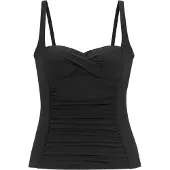 LASCANA Tankini-Top "Comfy", Damen, Gr. 44, Cup C, schwarz, Recycling-Polyamid, unifarben, Bikini-Oberteile Tankini-Top, Bequeme Passform ohne Bügel