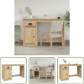 The Living Store Schreibtisch mit Schublade Sonoma-Eiche 115x50x75 cm