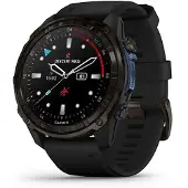 Garmin Descent Mk3i 51mm Smartwatch, Titan, Schwarz, DLC-Beschichtung, Silikonarmband