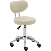 Physa ASCONA Kosmetikdrehstuhl mit Rückenlehne auf Rollen 46-60 cm - dunkelbeige