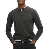 Superdry Vintage Textured Grandad Langarm-t-shirt