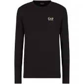 EA7 für Herren. 8NPT28_PJVQZ Core Identity Langarm-T-Shirt aus Baumwolle schwarz (XL), Lässig