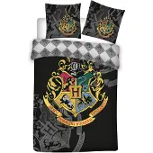 Harry Potter Graues Betwäsche-Set mit Hogwarts Wappen , Zertifikat