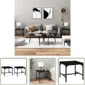 The Living Store Beistelltische 2 Stk. Schwarz 40x40x35 cm Holzwerkstoff
