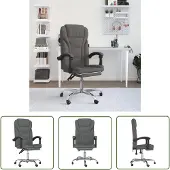 The Living Store Bürostuhl mit Liegefunktion Dunkelgrau Stoff