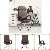 The Living Store Bürostuhl mit Massagefunktion Braun Kunstleder