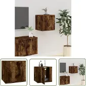 The Living Store TV-Wandschrank Räuchereiche 40x34,5x40 cm