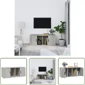 The Living Store TV-Schrank Betongrau 100x35x40 cm Holzwerkstoff