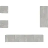 vidaXL 5-tlg. TV-Schrank-Set Betongrau Holzwerkstoff