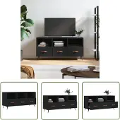 The Living Store TV-Schrank Schwarz 102x36x50 cm Holzwerkstoff