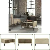 The Living Store Couchtisch Sonoma-Eiche 60x60x30 cm Holzwerkstoff