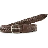 Tom Tailor Flechtgürtel "TTCLAUDETTE", Damen, Gr. 90, braun (dunkelbraun), Rindsleder, unifarben, Gürtel Flechtgürtel, 2 cm breiter Damengürtel, stufenlos verstellbar, Echtleder