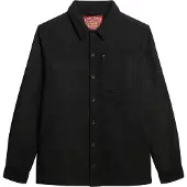 Superdry für Herren. M4010862A Merchant Wool Überhemd schwarz (XL), Lässig, Wolle, Langarm