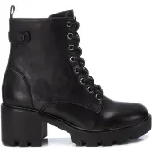 Xti für Damen. 14298301-NEGRO Stiefelette 142983 schwarz (40), 5 bis 8 cm, Schnürsenkel, Reißverschluss, Lässig