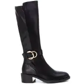 Xti für Damen. 14310001-NEGRO Women's Stiefel 143100 schwarz (36), Wohnung, Reißverschluss, Lässig