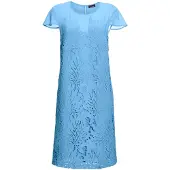 Goldner Abendkleid "Kleid aus sommerlicher Spitze", Damen, Gr. 54, N-Gr, blau (riviera), Obermaterial: 100% Polyester PES., festlich, Halbarm, Kleider Abendkleid, mit kleinen Flügelärmelchen