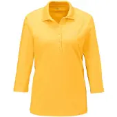 Goldner Poloshirt "Baumwollshirt mit Glanzakzenten", Damen, Gr. 42, gelb (honig), Obermaterial: 94% Baumwolle CO. 6% Elasthan EL., Sonstiges, Shirts Poloshirt, Ohne