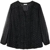 Sheego by Joe Browns Chiffonbluse in schwarz-gemustert | Gr.: 46