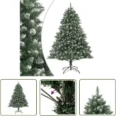 The Living Store Künstlicher Weihnachtsbaum mit Ständer 210 cm PVC