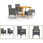 The Living Store 5-tlg. Garten-Essgruppe Grau