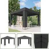 The Living Store Pavillon mit Doppeldach 3 x 3 m Anthrazit