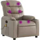 vidaXL Massagesessel Cappuccino Kunstleder