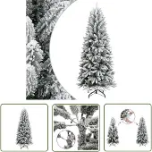 The Living Store Künstlicher Weihnachtsbaum Beschneit 150 cm PVC&PE