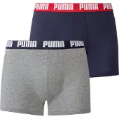 Puma Herren Boxershorts 2er Pack Blue Grey Melange - L
